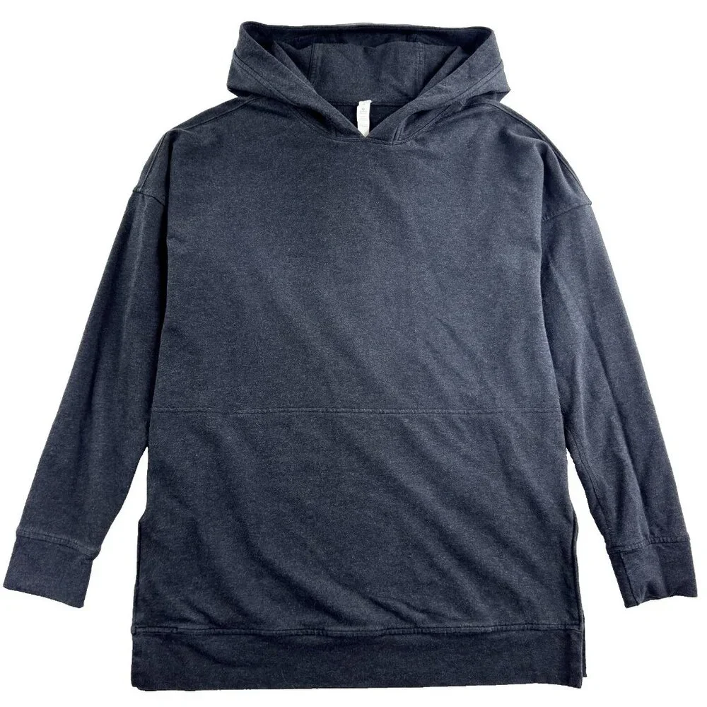 Lululemon Cut Above Hoodie Expression Women’s 8 Heathered Naval Blue Side Slits - Picture 2 of 10